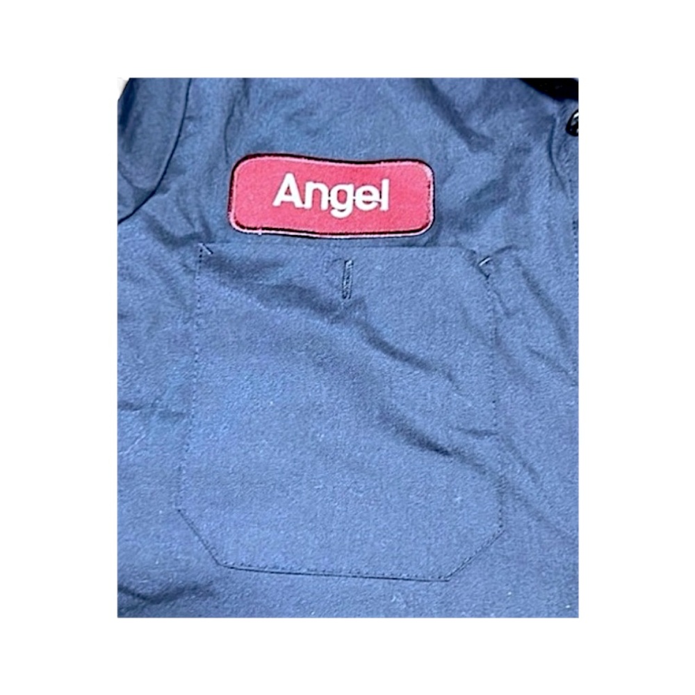 Jiffylube Shirt Short Sleeve Button Up Angel Costume Cosplay Medium Blue - Picture 4 of 5